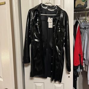 ZARA black faux leather dress